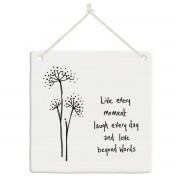 Porcelain Square Floral Pic - Live every moment